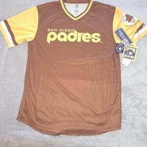 Cooperstown Collection San Diego Padres Jersey Brown Yellow MLB Baseball